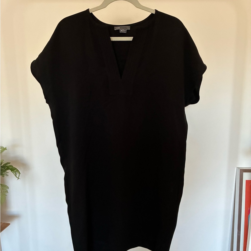 Vince Black 100% Silk Tunic Dress